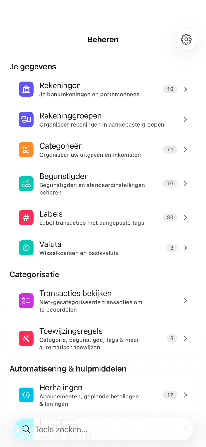 Accountbeheer en instellingen op iPhone